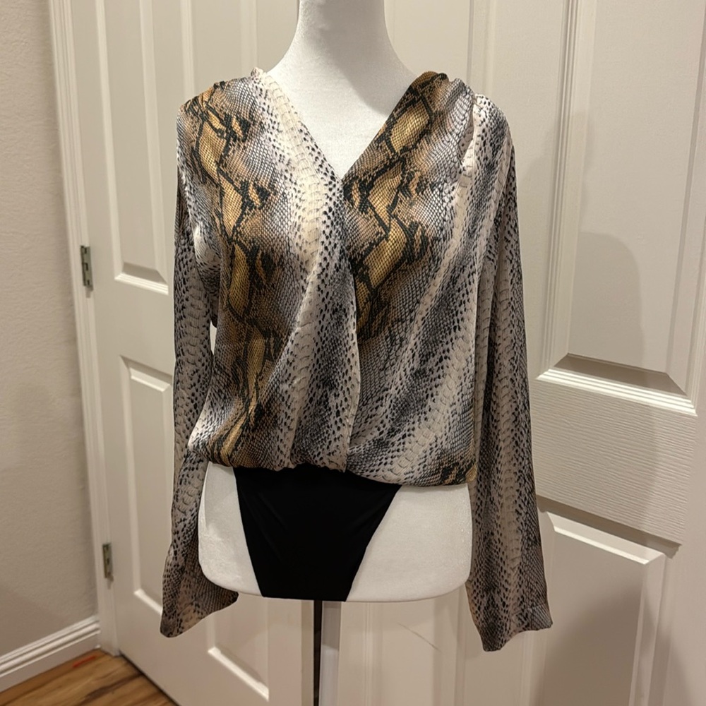 Snakeskin print Zara bodysuit